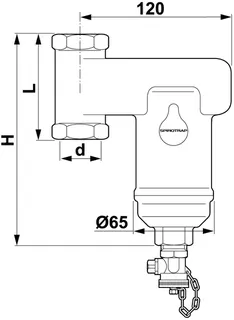 Spirotech Schlammabscheider S, DN 25 (1"), Einbau vertikal – Bild 2
