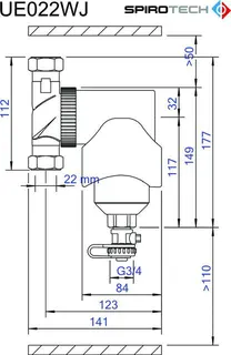 SPIROTRAP MB3 Schlammabscheider S-22-WJ Anschl. Klemmr. 22 mm, 1,1 m3/h, 0,36 l – Bild 2
