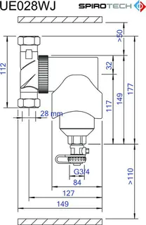 SPIROTRAP MB3 Schlammabscheider S-28-WJ Anschl. Klemmr. 28 mm, 2,0 m3/h, 0,39 l – Bild 2