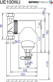 SPIROTRAP MB3 Schlammabscheider 1" IG 1,98 m3/h, 0,39 l – Bild 2