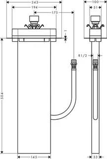 Hansgrohe Grundkörper sBox für Wannen-/Fliesenrandmontage – Bild 2