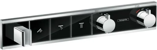 Hansgrohe Fertigmontageset RAINSELECT, für Unterputz-Thermostat, 3 Verbraucher schwarz/chrom