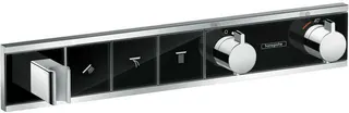 Hansgrohe Fertigmontageset RAINSELECT, für Unterputz-Thermostat, 3 Verbraucher schwarz/chrom