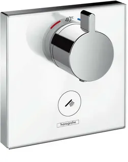 Hansgrohe Fertigmontageset SHOWERSELECT GLAS, Highflow, für Unterputz-Thermostat, 1 Verbraucher, 1 Abgang weiß/chrom