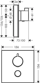 Hansgrohe Fertigmontageset SHOWERSELECT GLAS, Highflow, für Unterputz-Thermostat, 1 Verbraucher, 1 Abgang weiß/chrom – Bild 2