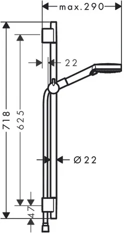 Hansgrohe Brauseset VERNIS Blend Vario/Unica Brausestange 650mm, mattschwarz