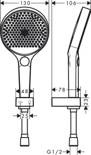 Hansgrohe Brauseset RAINFINITY 130 3jet, mit Brauseschlauch 1250mm chrom – Bild 2