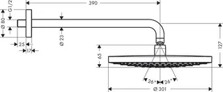 Hansgrohe Kopfbrause RAINDANCE SELECT S 300 2jet, mit Brausearm chrom – Bild 2