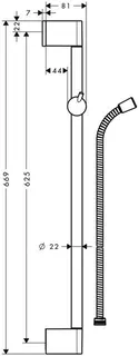Hansgrohe Brausestange UNICA CROMETTA, 650mm chrom – Bild 2