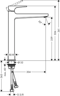 Hansgrohe METROPOL 260 Waschtisch Armatur, für Waschschüssel, mattweiß – Bild 2