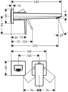 Hansgrohe METROPOL 2-Loch-Waschtischarmatur Auslauf 225mm mattweiß – Bild 2