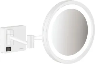 Hansgrohe AddStoris Kosmetikspiegel, mit LED Leuchte, mattweiß