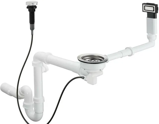 Hansgrohe Automatische Ab-/Überlaufgarnitur D14-11, für Einzelbecken Edelstahl