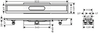 Hansgrohe Komplettset uBox universal, für Duschrinnen Fertigsets, flach 800mm – Bild 2