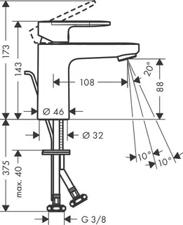 Hansgrohe VERNIS Blend 100 Waschtisch Armatur, mit Ablaufgarnitur 1 1/4", mattschwarz – Bild 2