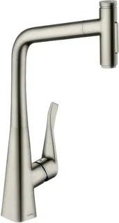 Hansgrohe METRIS SELECT Spültischmischer 320, 5, mit sBox, Ausziehbrause, Edelstahl-Optik