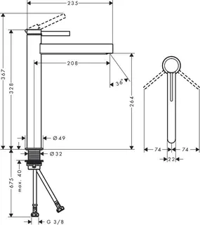 Hansgrohe FINORIS 260 Waschtisch Armatur, für Waschschüssel, mattweiß – Bild 2