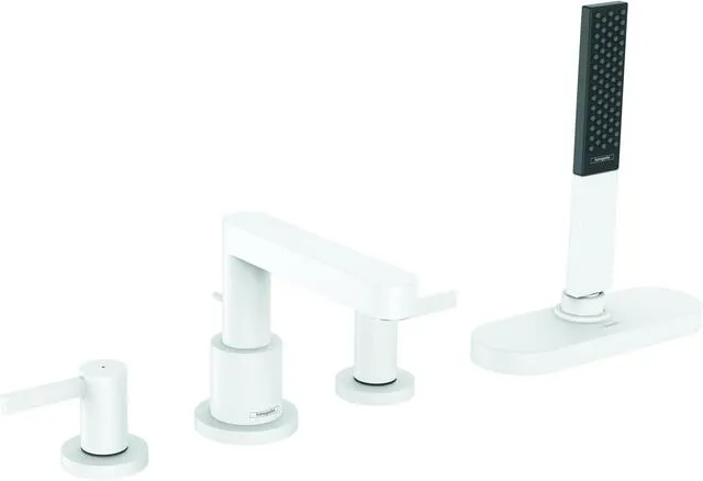 Hansgrohe FINORIS Fertigset für 4-Loch-Wannenrandarmatur, mit sBox, mattweiß