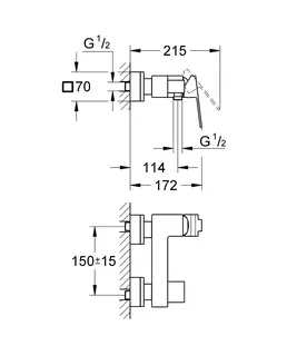 Grohe Sail Cube Brausearmatur, Aufputz, chrom – Bild 2