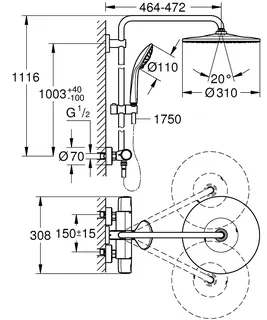 Grohe Vitalio Joy System 310 Duschsystem mit Thermostatbatterie – Bild 2
