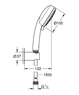 Grohe Vitalio Comfort 100 Wandhalterset 2 Strahlarten – Bild 2