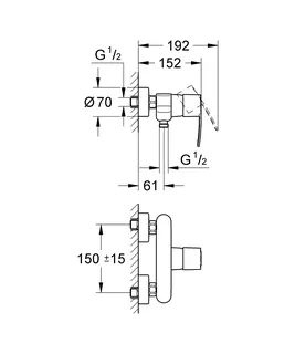 Grohe Wave Cosmopolitan Brausearmatur, Aufputz, chrom