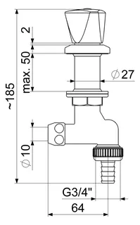 Schlösser Waschgeräte Untertischventil, chrom – Bild 2
