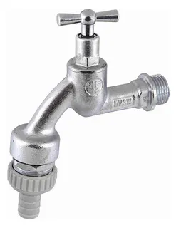 Schlösser Auslaufventil mit Rohrbelüfter, 1/2", matt chrom, DVGW