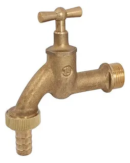 Schlösser Auslaufventil mit Schlauchverschraubung, 1/2", Messing blank
