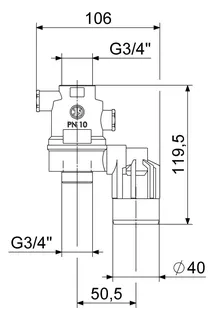 Schlösser Systemtrenner mit Ablauftrichter, 1/2", matt chrom – Bild 2