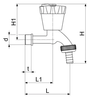 Schlösser Auslaufventil, mit Wasser Safe Oberteil, abschließbar, 1/2", matt chrom – Bild 2