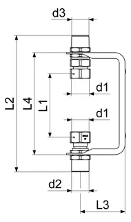 Schlösser Wasserzähler Anschlussbügel, Steigrohr, 1" – Bild 2