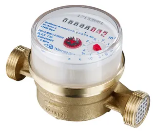 Schlösser Wasserzähler, Einstrahl Etagenzähler, für Warmwasser, 3/4", 110 mm, inkl. Eichgebühr
