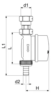 Schlösser Zapfhahnzähler, ohne Haube, für Kaltwasser, 3/4" x 1/2", inkl. Eichgebühr – Bild 2