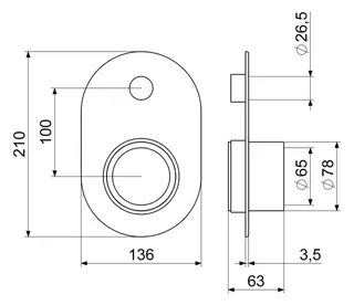 Schlösser Rosette 1-teilig für Montageblock – Bild 2