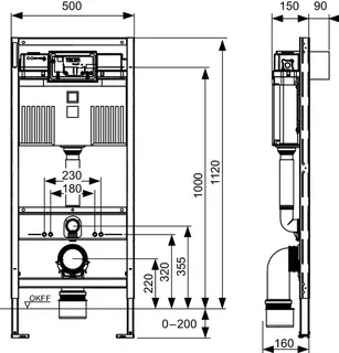 Tece TECEprofil WC Modul mit Uni-Spülkasten, Bauhöhe 1120 mm – Bild 2