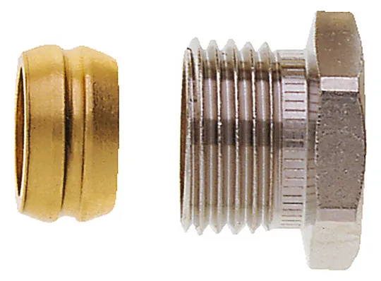 HEIMEIER Klemmverschraubung vernickelt für Cu- u. Stahlrohr 12 mm und 3/8 IG