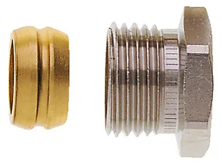 HEIMEIER Klemmverschraubung vernickelt für Cu- u. Stahlrohr 12 mm und 3/8 IG