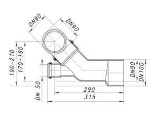 Dallmer WC Anschluss DN 80 DN 90/50/100 – Bild 2