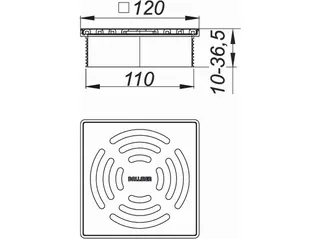 Dallmer Aufsatz DallDrain Select, mit Edelstahlrahmen 120 x120 mm – Bild 2