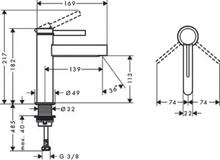 Hansgrohe FINORIS 110 Waschtisch Armatur, mit Push-Open Ablaufgarnitur 1 1/4" mattweiß – Bild 2