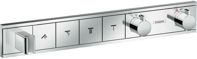 Hansgrohe Fertigmontageset RAINSELECT, für Unterputz-Thermostat, 4 Verbraucher chrom