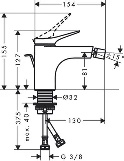 Hansgrohe VIVENIS Bidet Armatur, mattschwarz – Bild 2