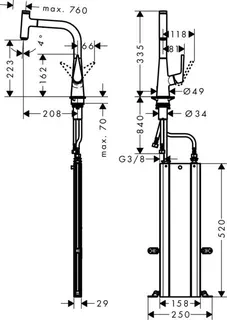 Hansgrohe Spültischmischer 220 TALIS SELECT S, chrom – Bild 2