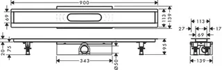 Hansgrohe Komplettset uBox universal, für Duschrinnen Fertigsets, Standard 900mm – Bild 2
