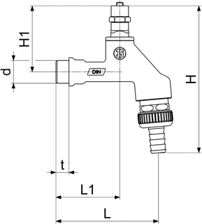 Schlösser Auslaufventil mit Belüfter, Steckschlüssel Oberteil, matt verchromt, 1/2"