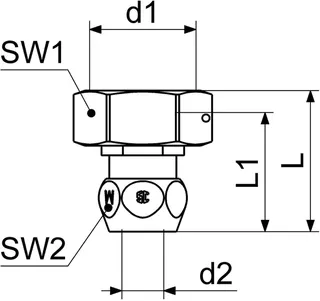 Schlösser Ausgangsverschraubung für Waschtischzähler, verchromt 3/4" – Bild 2