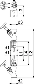 Schlösser Wasserzählereinbaugarnitur Edelstahl, Q3 4,0, 3/4"x3/4" – Bild 2