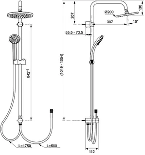 Ideal Standard Duschsystem IDEALRAIN zur Kombination mit AP-Armatur chrom – Bild 2