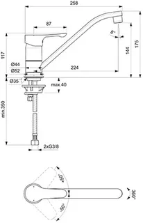 Ideal Standard Alpha Küchen Spültisch Armatur, chrom – Bild 2